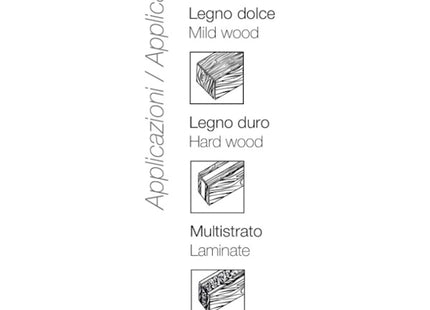 KRINO SERIE PUNTE DA LEGNO A 2 TAGLIENTI IN BOX DA PZ 8 D.MM3-10
