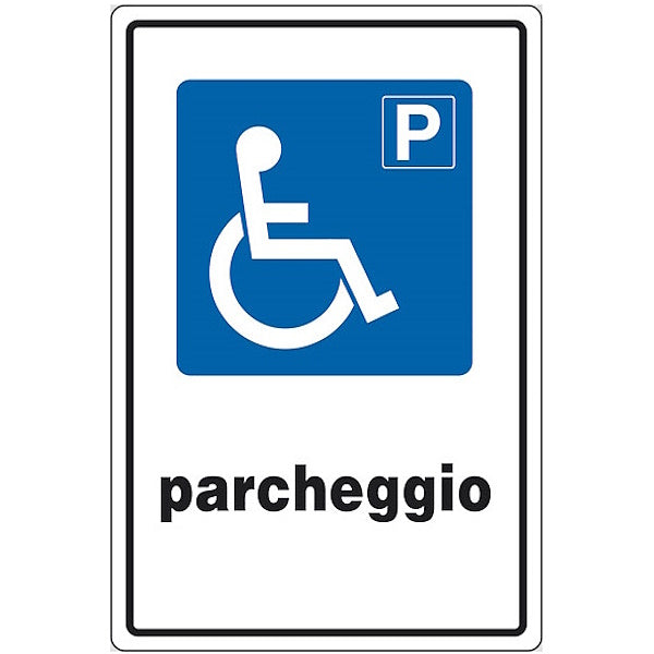 SEGNALE P PARCHEGGIO DISABILI IN ALLUMINIO MM300X200