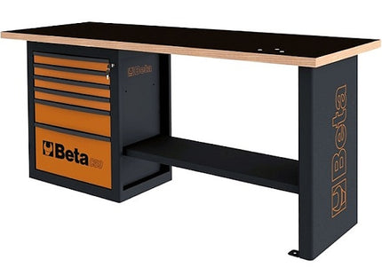 BETA C59A/O BANCO CON CASSETTIERA DA 6 CASSETTI MM.2000X700 ARANCIO*
