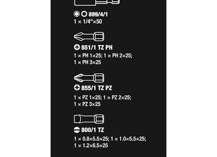 WERA SET INSERTI BIT-CHECK 10 UNIVERSAL 4 CON PORTAINSERTI