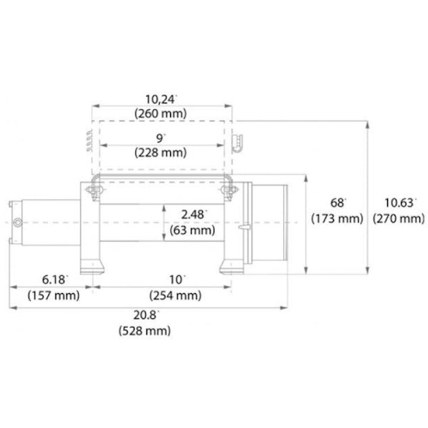 FERVI ARGANO ELETTRICO A 12V TIRO KG2000 CON CAVO D.MM6,4X14,5MT
