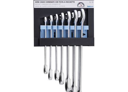 FERVI SERIE 7 CHIAVI COMBINATE CON TESTA A CRICCHETTO