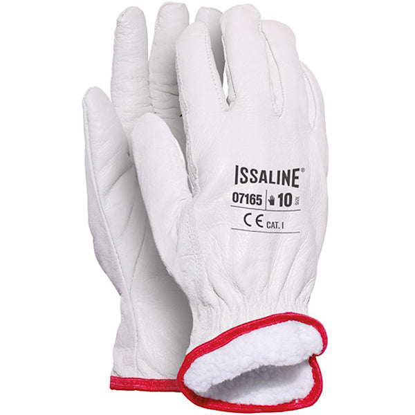 GUANTI IN PELLE DI BOVINO IMBOTTITO MOD. 07165 COLORE BIANCO TG10
