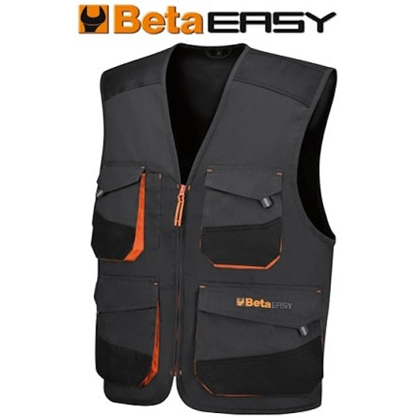 BETA  7907G GILET DA LAVORO MULTITASCHE COLORE GRIGIO