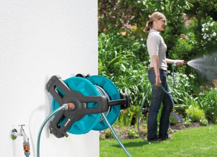 GARDENA 08009 SET AVVOLGITUBO CON MT20 DI TUBO E SUPPORTO A MURO