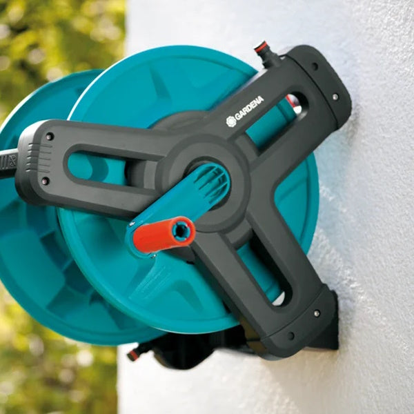 GARDENA 08009 SET AVVOLGITUBO CON MT20 DI TUBO E SUPPORTO A MURO