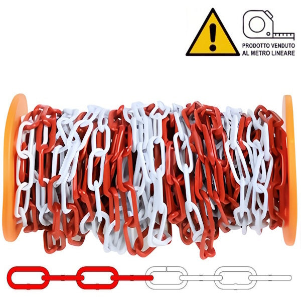 ROBUR CATENA SEGNALETICA IN FERRO BIANCA/ROSSA D.MM 5 AL METRO LINEARE