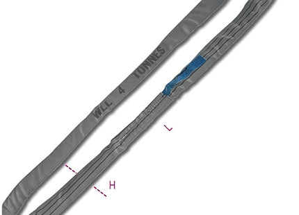 ROBUR FASCIA TONDA SOLLEVAMENTO ART.8177 WLL KG4000 GRIGIO MT4,0X65MM