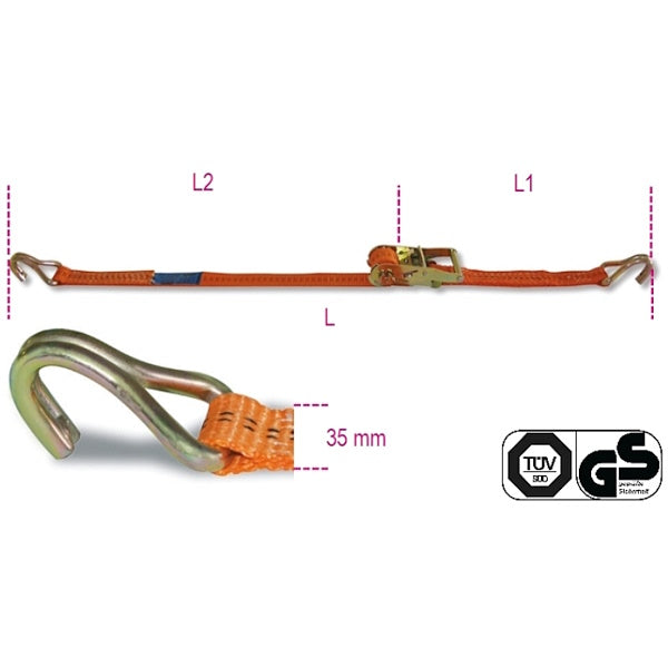 ROBUR SISTEMA DI ANCORAGGIO GANCI UNCINO ART.8181 KG1000 MM35X6MT