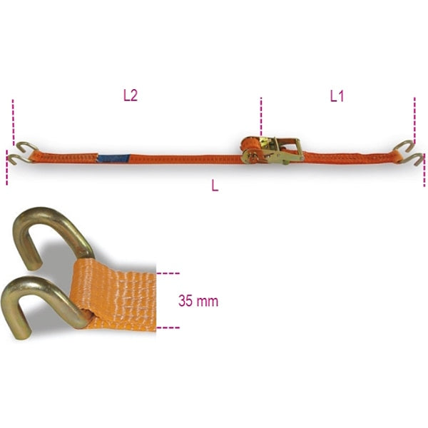 ROBUR SISTEMA DI ANCORAGGIO GANCI SPONDA ART.8181S KG1000 MM35X6MT