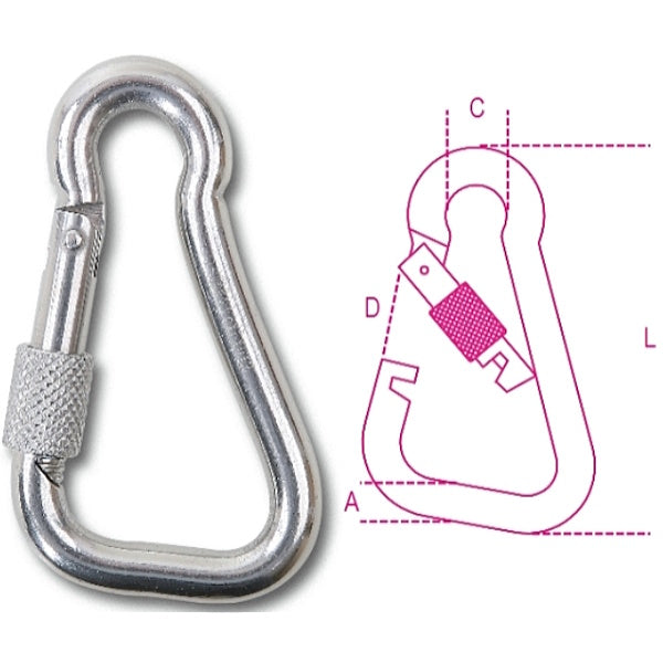 ROBUR INOX AISI 316 MOSCHETTONI ASIMMETRICI MM6X60 WFL KG40 ART.8276G