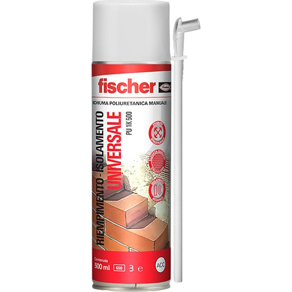 FISCHER SCHIUMA POLIURETANICA UNIVERSALE MANUALE PU 1K 500 ML500