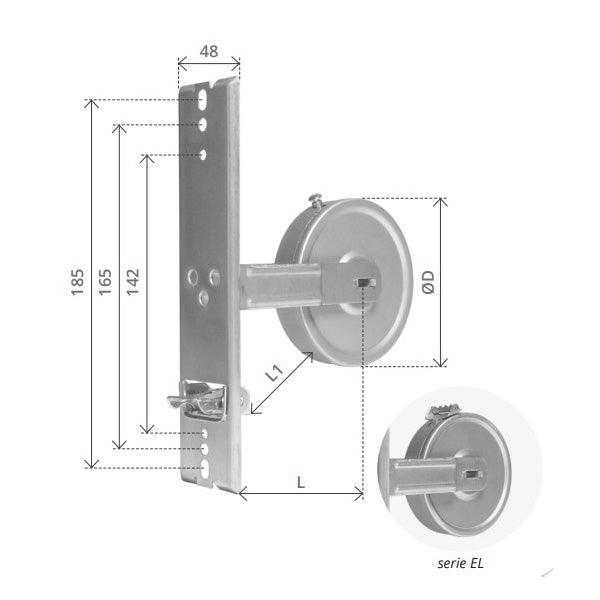 BOLIS AVVOLGITORE DA INCASSO IN ACCIAIO ZINCATO CON PLACCA INOX