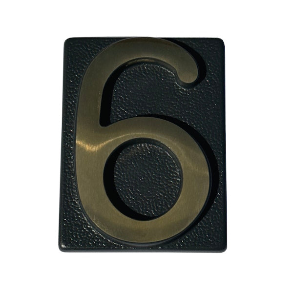 ALUBOX NUMERO CIVICO "6" IN OTTONE PER TARGA GRIGIO/OTTONE LUCIDO