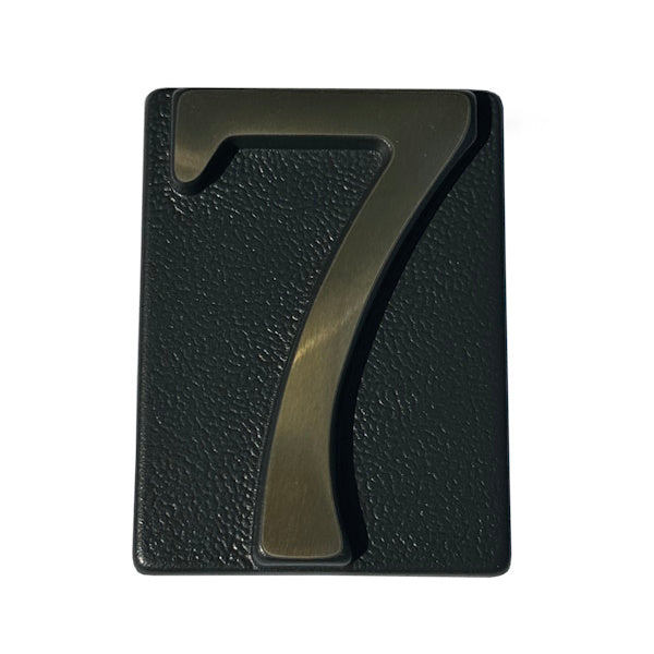 ALUBOX NUMERO CIVICO "7" IN OTTONE PER TARGA GRIGIO/OTTONE LUCIDO