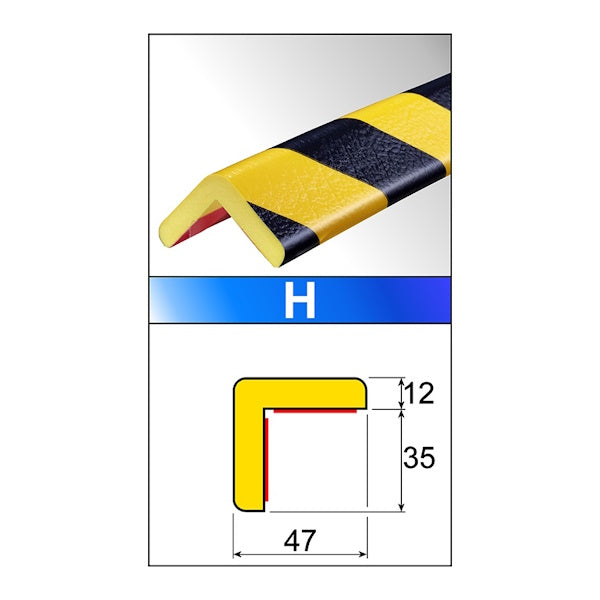 AMPERE PROFILO TIPO "H" ANGOLARE MM47X47 MT1 GIALLO/NERO