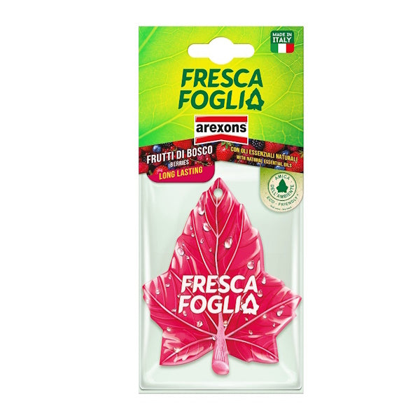 AREXONS PROFUMATORE PER AUTO FRESCA FOGLIA FRAGRANZA FRUTTI DI BOSCO