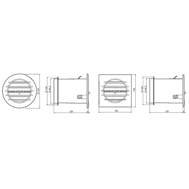 LA VENTILAZIONE GRIGLIA CON VALVOLA TERMOSTATICA QUADRA COLORE BIANCO