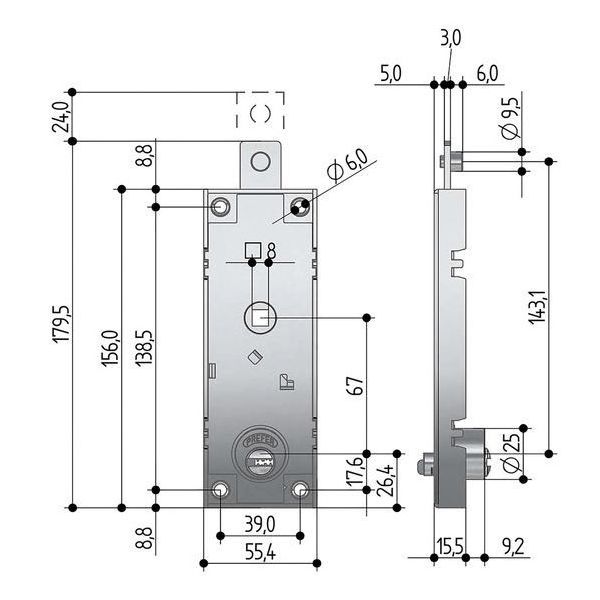PREFER SERRATURA PER PORTONE BASCULANTE ART. W551