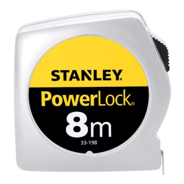 STANLEY FLESSOMETRO POWERLOCK CASSA IN ABS CROMATO MT 8 NASTRO MM25