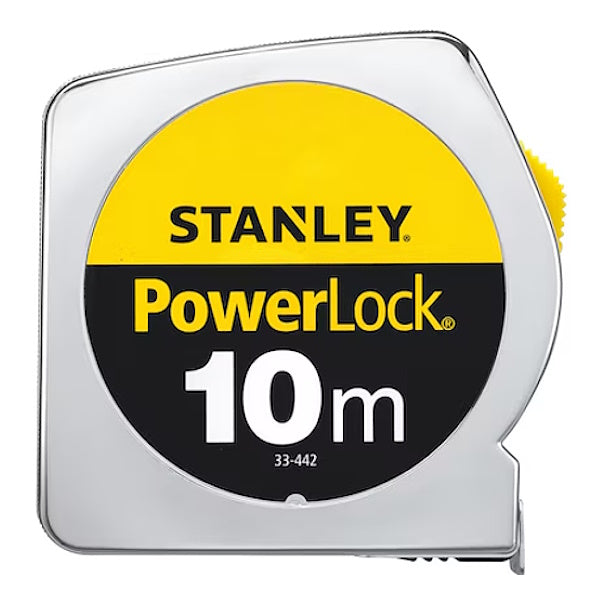 STANLEY FLESSOMETRO POWERLOCK CASSA IN ABS CROMATO MT10 NASTRO MM25