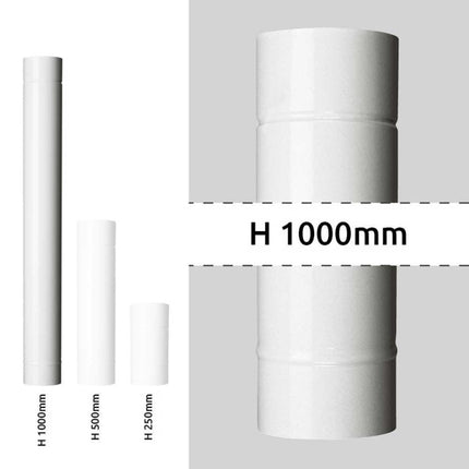 SAVE TUBO PER STUFE SMALTATO NERO OPACO D.CM14X100
