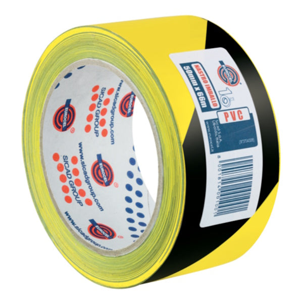 EUROCEL NASTRO SEGNALETICO ADESIVO IN PVC GIALLO/NERO MM50X66MT