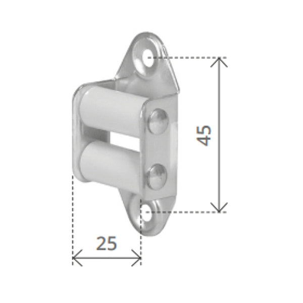 BOLIS GUIDACINGHIA VERTICALE CON RULLI IN NYLON BIANCO PER TAPPARELLE