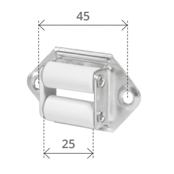 BOLIS GUIDACINGHIA ORIZZONTALE CON RULLI IN NYLON BIANCO PER TAPPARELLE