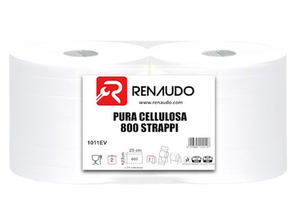 BOBINA CARTA IN PURA CELLULOSA ULTRASSORBENTE 800 STRAPPI CONF.DA 2 ROT.