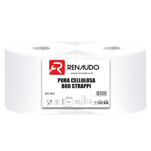 BOBINA CARTA IN PURA CELLULOSA ULTRASSORBENTE 800 STRAPPI CONF.DA 2 ROT.