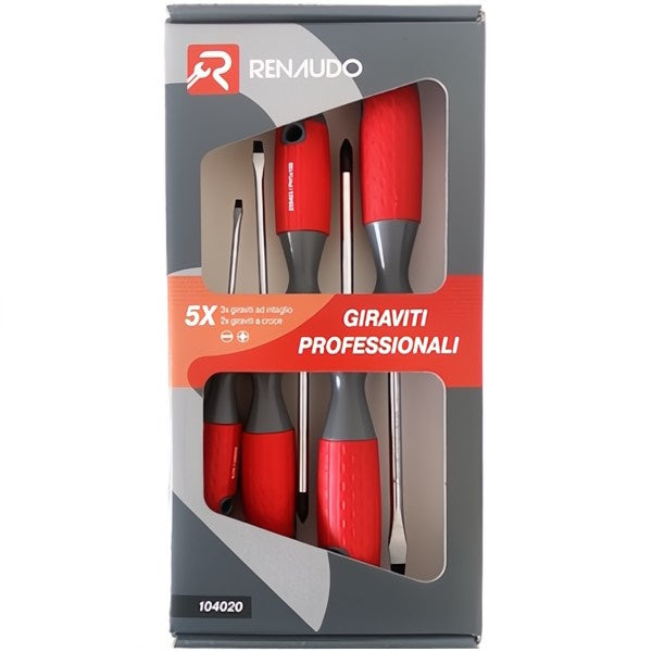 RENAUDO SERIE DI 5 GIRAVITI A TAGLIO E A CROCE PHILLIPS