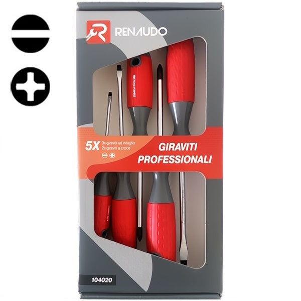 RENAUDO SERIE DI 5 GIRAVITI A TAGLIO E A CROCE PHILLIPS