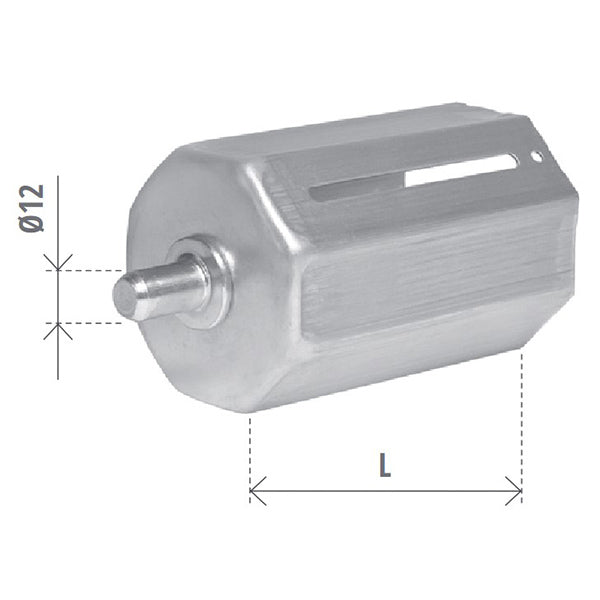 BOLIS CALOTTA CON PERNO REGOLABILE PER RULLO TAPPARELLE OTTAGONALE