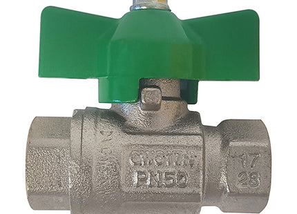 GT COMIS ART 386 VALVOLA A SFERA PER ACQUA IN OTTONE FARFALLA F/F 1/4"