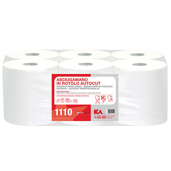 BOBINA CARTA ASCIUGAMANO INCOLLATO AUTOCUT CONF.DA 6 ROTOLI