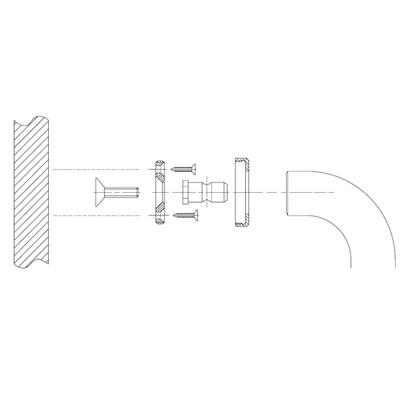 COMUNELLO FISSAGGIO SINGOLO PER MANIGLIONI IN NYLON ART.F0058 NERO