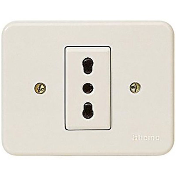 BTICINO DOMINO PRESA BIPASSO 2P+T 10/16A AVORIO