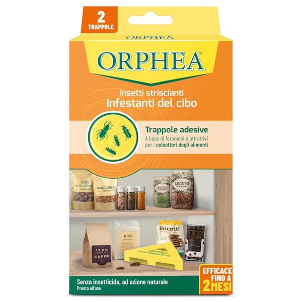 ORPHEA TRAPPOLE ADESIVE INSETTI STRISCIANTI INFESTANTI DEL CIBO PZ.2