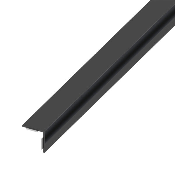ALFER ANGOLARE LATI UGUALI ADESIVO PVC NERO LUCIDO MM20X20X1,5 MT1