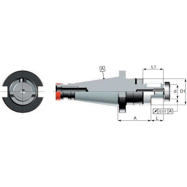 DELTA PORTAFRESE COMBINATO A CONO DIN2080 A=50
