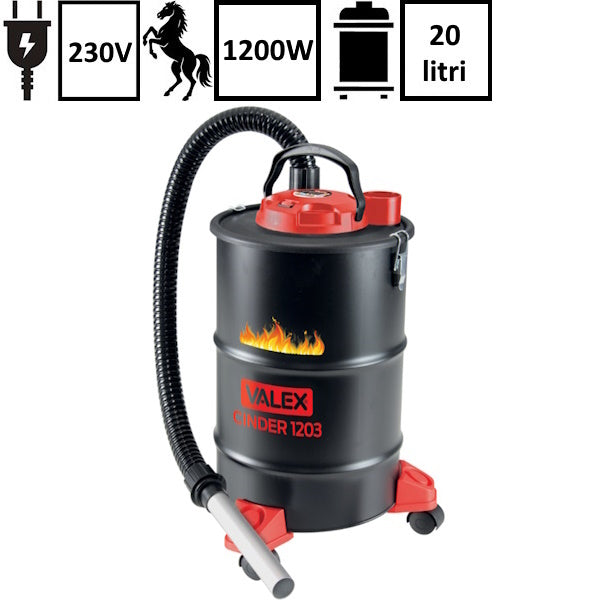 VALEX ASPIRATORE PER CENERE CINDER 1203 DA LT 20 POTENZA MOTORE 1200W