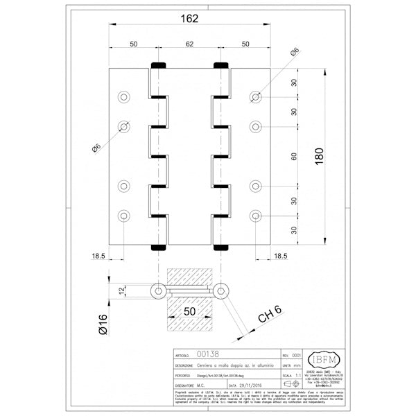 IBFM CERNIERA A MOLLA A DOPPIA AZIONE ART. 138A
