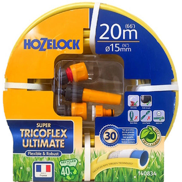 HOZELOCK SET TUBO TRICOFLEX ULTIMATE D.MM15 MT20 CON RACCORDI