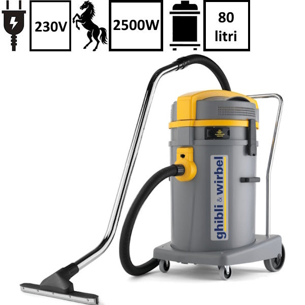 GHIBLI ASPIRATORE SOLIDI-LIQUIDI POWER D 80.2 P 2 MOTORI W2500 LT 80+KIT