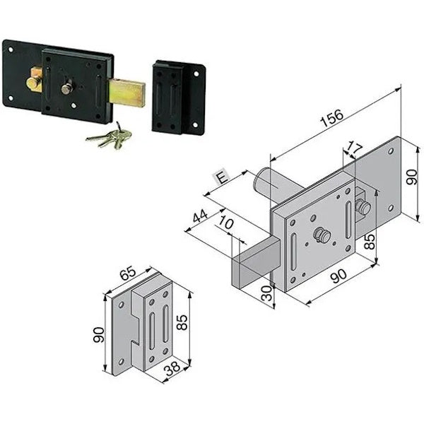 WELKA FERROGLIETTO APPLICARE 4 MANDATE CILINDRO MM50 ENTRATA MM45 DX