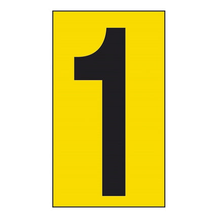 NUMERO ADESIVO NERO FONDO GIALLO MM 60X 34 CONF.DA PZ10 (5)