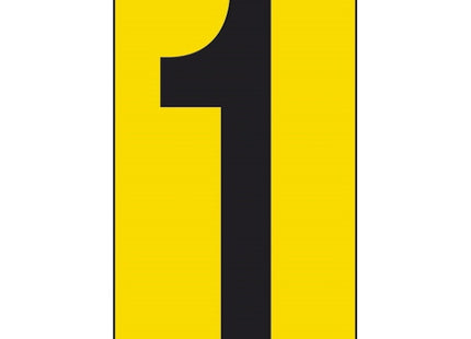 NUMERO ADESIVO NERO FONDO GIALLO MM 60X 34 CONF.DA PZ10