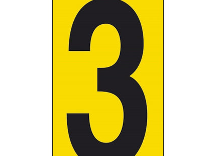 NUMERO ADESIVO NERO FONDO GIALLO MM 56X100