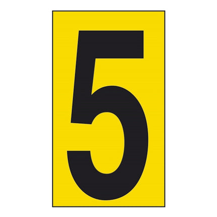 NUMERO ADESIVO NERO FONDO GIALLO MM 60X 34 CONF.DA PZ10 (5)